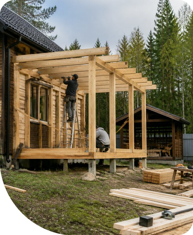 Строительство пристроек и построек на участке в Азнакаеве